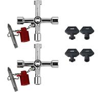 YTLSDHF Radiator Key 2 Keys with 2 Triangle and 2 Flat Keys, Meter Box Key, Gas Meter Box Key, Electric Box Key, Suitable for Electric, Gas, Train, Triangle Key(Zinc Alloy)