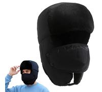 YTLSDHF Russian Hat, Winter Hat for Men, Trapper Hat with Face and Neck Protection, Cold Weather Accessories for Outdoor Activities, One Size Fits Most, Black