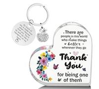 YTLSDHF Two thank-you gifts, heart-shaped acrylic souvenirs and key chains, thank-you gifts for ladies and gentlemen, teachers, colleagues, bosses, volunteers and nurses, thoughtful gifts