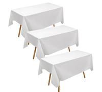YTLSDHF White Table Cloth, 137x183cm Rectangular Table Cover, 3-Pack Disposable White Table Cloths for Party, Wedding, Banquet, Restaurant Buffet, 137x183cm Rectangular Solid Table Runner