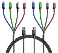 YTLUSN 3M Multi Charging Cable Long Universal Multi Charger Cable Dual Nylon Braided with IP/Micro USB/Type C Ports phone charging cable for Phone 16 15 14/Tablets/Samsung Galaxy/Huawei/LG (1, 3M) (2)