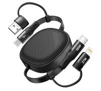 YTLUSN 5 in 1 Retractable Multi Charging Cable, PD 60W USB A/C to Lightning/USB C Fast Charging Cable Multiple Charger Cable for iPhone 16/15/14/13 Pro Max/SE/iPad/CarPlay