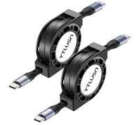 YTLUSN Retractable USB C Cable [2Pack,1.2M] 100W LED USB C to USB C Cable 5A Fast Charging Cables,Type C to Type C Charger Cord,USB C Cord for iPhone 16/15 Pro/Plus/Pro Max iPad MacBook (2)