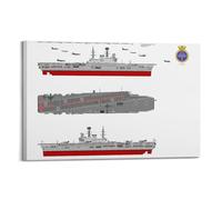 YTNSA Vintage Battleship Poster HMS Eagle (R05) Aircraft Carrier Poster Decorative Painting Canvas Wall Posters And Art Picture Print Modern Family Bedroom Decor Posters 20x30inch(50x75cm)