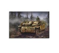 YTNSA WW2 Vintage Tank Poster German Sturmgeschutz III Assault Gun Poster Decorative Painting Canvas Wall Posters And Art Picture Print Modern Family Bedroom Decor Posters 12x18inch(30x45cm)