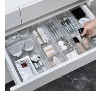 YTOPRO 14 PCS Clear Makeup Drawer Organizer Trays,Stackable,4-Size
