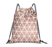 YTORA Dolphins In The Sea Drawstring Backpack Bag, Waterproof Draw String Back Sack, Gym Drawstring Bags Swim Bag For Unisex, Rose Gold Pattern Backgrounds, One Size