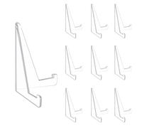 YTPAFK 10PCS Card Stand, 3.34In Card Display Stand, Trading Card Stand, Mini Clear Acrylic Easel Stands, Sturdy and Stable Card Stands for Display Magnetic Card Holder, Challenge Medals