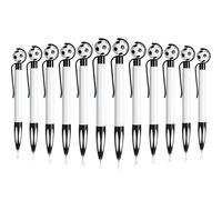 YTPAFK 12Pcs Football Pens, Football Party Bags Fillers, Rotating Football Ballpoint Pens for Students, Football Themed Party Favors, 14.3cm Black and White Football Stationery