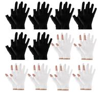 YTPAFK 24Pcs Glove for Dry Hands, 12Pairs Cotton Gloves for Eczema, 6 Pairs Each of White and Black Cotton Gloves, Moisturizing Glove for Eczema, for Jewellery Inspection, Coin Handling, Unisex