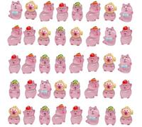 YTPAFK 40 Pcs Mini Resin Capybara Figures Small Resin Animal Decor for Desk, Tiny Capybara for Decorating Your Desk, Table Top, Perfect for Home Decor, Party Favors and Unique Gifts