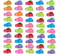 YTPAFK 50Pcs Mini Resin Animals, Cartoon Fruit Designs Luminous Mini Turtles, Tiny Resin Animals, for Ocean Animal Party, Ocean Theme Birthday Party, Decorations DIY Home Garden(Random)