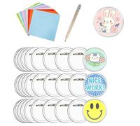 YTPAFK Badges Making Kit 30Pcs Badge Maker 3.7cm Make Your Own Badges，with 100 Colorful Paper and Pencil for Students Craft DIY Crafts Gifts PartyActivities at Home School Office Use