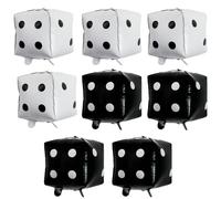 YTPAFK Giant Inflatable Dice, 8PCS (4 Black + 4 White), 30CM, Aluminum Foil, Perfect for Indoor/Outdoor Games, Parties & Decorations