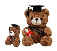 YTPAFK Graduation Bear, 18 cm Graduation Teddy, Meaningful Academic Keepsake For Graduates, Small Teddy Bear With Black Cap, Brown Plush Decor