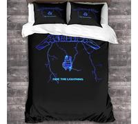 YTPONBCSTUG 3 Pieces metallic Duvet Cover Set 3D Heavy Metal Printed Heavy Metal Theme Bedding Quilt Duvet Cover with Zipper Closure,Microfiber Bedding Double(200x200cm)