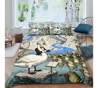 YTPONBCSTUG 3d Austrian Musicians Swan Bed Duvet 3 Pieces Soft Microfiber Bed Sheet with Zipeer Closure Of 2 Pillowcase For Girls Teens Teenagers King（220x240cm）
