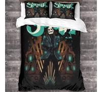 YTPONBCSTUG 3D Printed Metal Band Ghost Duvet Cover with Pillowcases Metal Band Bedding Set with Zipper Closure Soft Microfiber Quilt Cover Set King(220x240cm)