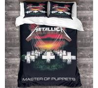 YTPONBCSTUG 3D Printed metallic Pattern Bedding Set for Kids Adults,heavy Metal Duvet Cover with Pillowcases,heavy Metal Microfiber Cover with Zipper Closure