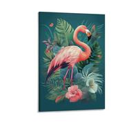 YTPONBCSTUG Canvas Painting Painting Flamingos Picture on Canvas,animal Wall Art Repetition Ready Hanging Décor Decorative Arts for Living Room Bedroom 08x12inch(20x30cm)