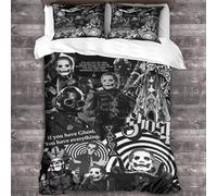 YTPONBCSTUG Ghost Bedding Duvet Cover 3D Metal Band Printed Quilt Duvet Cover with Zipper Closure,metal Band Bedding Double(200x200cm)