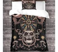 YTPONBCSTUG Ghost Duvet Cover 3D Metal Band Printed Bedding Set 3Pcs Microfiber Metal Band Quilt Cover with Zipper Closure Single(135x200cm)