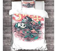 YTPONBCSTUG Ghost Duvet Cover 3D Metal Band Printed Bedding Set 3Pcs Microfiber Metal Band Quilt Cover with Zipper Closure Single(135x200cm)