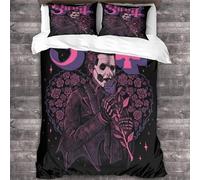 YTPONBCSTUG Ghost Duvet Cover Set, 3D Metal Band Bedding Set with Microfiber Pillowcases & Zipper Closure Quilt Case Metal Band Printed Effect King(220x240cm)