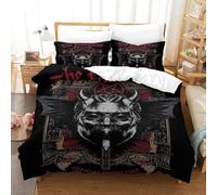 YTPONBCSTUG Ghost Duvet Cover Set, 3D Rock Band Printing Themed Bedding Set,Soft Microfiber Rock Band Bedding Set for Teenager 3 Pieces, for Home Decoration