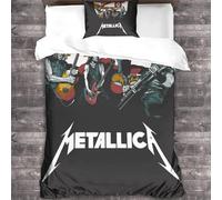 YTPONBCSTUG Heavy Metal 3D Duvet Cover Set Heavy Metal Effect for Children's And Adults Printed Quilt Bedding Set with Pillow Cases metallic