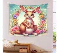 YTPONBCSTUG Kangaroo Wall Hanging Tapestry Cartoon Colourful Wall Art Polyester Throw Beach Throws Bedding Tapestry 70cmx100cm