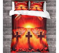 YTPONBCSTUG metallic 3D Heavy Metal Duvet Cover Set Heavy Metal Pattern Printed Bedding Duvet Cover with Zipper Closure 3 Pieces Soft Comforter Cover