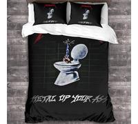YTPONBCSTUG Metallica Bedding Duvet Cover 3D Heavy Metal Printed Quilt Duvet Cover with Zipper Closure,heavy Metal Bedding Double(200x200cm)