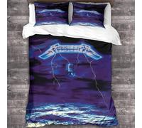 YTPONBCSTUG Metallica Bedding Duvet Cover 3D Heavy Metal Printed Quilt Duvet Cover with Zipper Closure,heavy Metal Bedding Double（200x200cm）