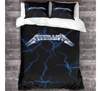 YTPONBCSTUG Metallica Bedding Set 3D Heavy Metal Printed Comfortable Heavy Metal Duvet Cover Set With Pillowcases Bed Set,Bed Linen Bedclothes Home Textile