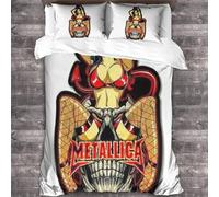 YTPONBCSTUG metallic Bedding Set Duvet Cover 3D Heavy Metal Pattern Comforter Cover Ultra Soft Heavy Metal Theme Quilt Cover for Teens King(220x240cm)