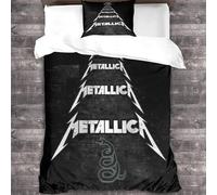 YTPONBCSTUG metallic Duvet Cover 3D Heavy Metal Printed Bedding Set 3Pcs Microfiber Heavy Metal Quilt Cover with Zipper Closure Single(135x200cm)