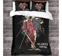 YTPONBCSTUG metallic Duvet Cover Heavy Metal Bedding Set 3D Heavy Metal Soft Comforter Quilt Cover Microfiber 3 Piece Bedding Set Room Decor Double(200x200cm)
