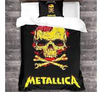 YTPONBCSTUG metallic Duvet Cover Heavy Metal Bedding Set 3D Heavy Metal Soft Comforter Quilt Cover Microfiber 3 Piece Bedding Set Room Decor Single(135x200cm)