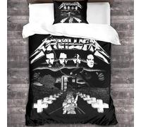 YTPONBCSTUG metallic Duvet Cover Heavy Metal Print Design Bedding Set Soft Microfiber with Zipper Closure Heavy Metal Quilt Cover Pillowcases Single(135x200cm)
