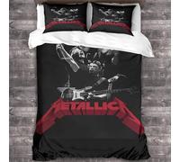 YTPONBCSTUG metallic Duvet Cover Heavy Metal Print Design Bedding Set Soft Microfiber with Zipper Closure Heavy Metal Quilt Cover Pillowcases Double(200x200cm)