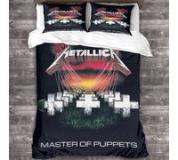 YTPONBCSTUG metallic Duvet Cover Heavy Metal Print Design Bedding Set Soft Microfiber with Zipper Closure Heavy Metal Quilt Cover Pillowcases Double(200x200cm)