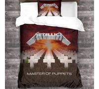 YTPONBCSTUG metallic Duvet Cover Microfiber Bedding Set, 3D Print Heavy Metal Duvet Quilt Cover&Pillowcase With Zipper Closure, Winter Soft Heavy Metal Duvet Cover