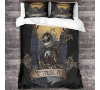 YTPONBCSTUG metallic Duvet Cover Set 3D Heavy Metal Pattern Printe Bedding Quilt Duvet Cover Set, Soft Microfiber Heavy Metal Quilt Cover Double(200x200cm)