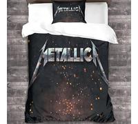 YTPONBCSTUG metallic Duvet Cover Set, 3D Heavy Metal Printing Themed Bedding Set,Soft Microfiber Heavy Metal Bedding Set for Teenager 3 Pieces, for Home Decoration