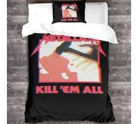 YTPONBCSTUG metallic Duvet Cover Set Heavy Metal Printed Bedding Set Heavy Metal Comforter Cover with Pillow Shams Microfiber Quilt Cover Zipper 3 Pcs Single(135x200cm)