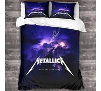YTPONBCSTUG metallic Print Duvet Cover Set 3D Heavy Metal Printed Comforter Cover Teens Heavy Metal Pattern Bedding Set Lovely Bedroom Decor 3Pcs Bedspread
