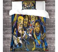YTPONBCSTUG metallic Style 3D Digital Print Heavy Metal Bedding Sets Heavy Metal Print Duvet Cover Sets Soft Microfiber 3Pcs Quilt Cover with Zipper Closure