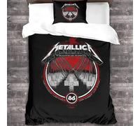 YTPONBCSTUG Metallica Bedding Set,3D Heavy Metal Quilt Duvet Cover Sets,heavy Metal Bed Cover Soft,heavy Metal Duvet Set with Zipper Single(135x200cm)