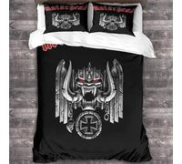 YTPONBCSTUG Motorhead Duvet Cover Set,3D Bedding Set with Microfiber Pillowcases & Zipper Closure Quilt Case Printed Effect Double(200x200cm)